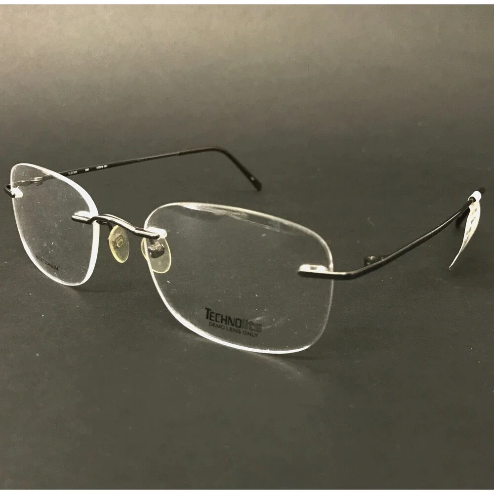 Technolite Eyeglasses Frames TLD 505 GM Gunmetal Gray Square Rimless 52-19-140